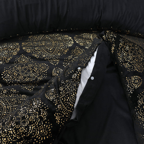 Pussilakanasetti Glamour Flanel Art Foil Musta