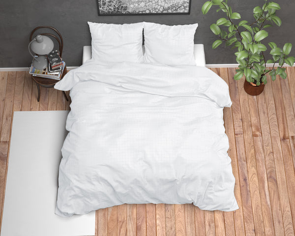 Valkoinen mikroperkaali pussilakanasetti Axel