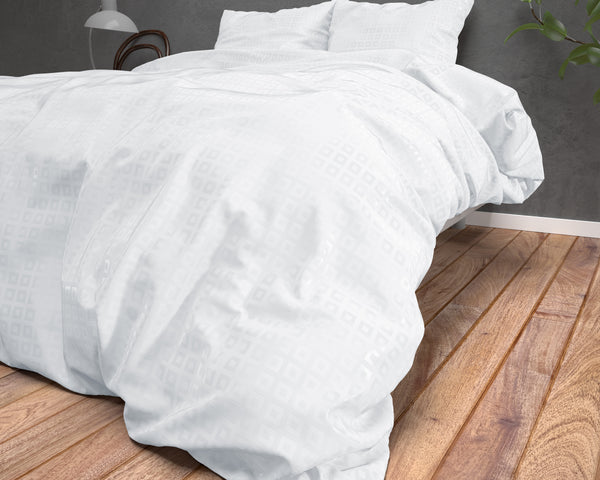 Valkoinen mikroperkaali pussilakanasetti Axel