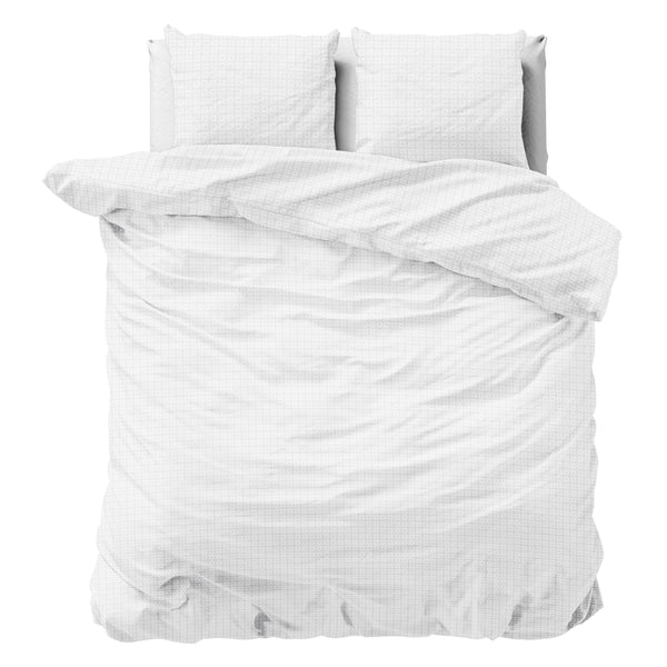 Valkoinen mikroperkaali pussilakanasetti Axel