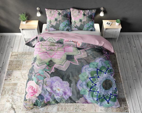 Monivärinen mikroperkaali / puuvilla pussilakanasetti Ayse