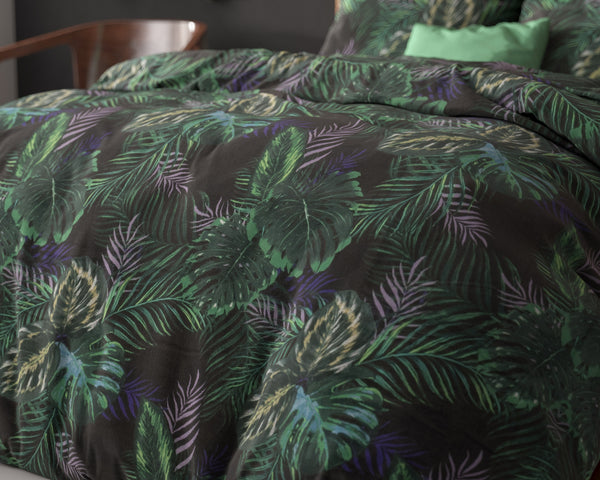 Musta mikroperkaali / puuvilla pussilakanasetti Berdo