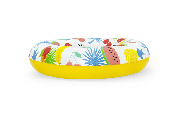 Bestway 36014 -kelluntarengas, halkaisija 61 cm, jossa on hedelmäkuviointi.