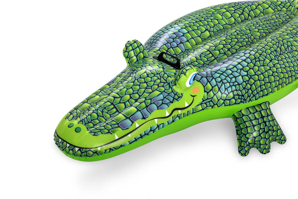 Bestway 41477 -dmuchany krokodyl do pływania z uchwytem, koko 152cm x 71cm. Crocodile-muotoinen puhallettava uimalelu, jossa on kahva.