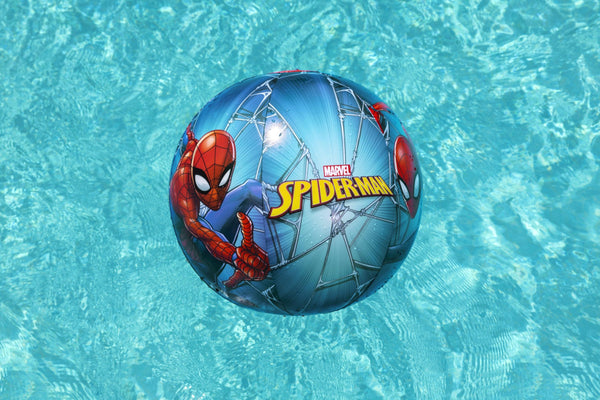 Bestway 98002 Spider-Man -pilkkapallo, halkaisija 51 cm, punainen ja sininen pilkullinen pallo, jossa Spider-Man -hahmo.