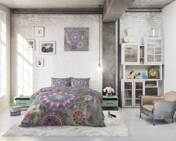 Harmaa puuvilla pussilakanasetti Betty