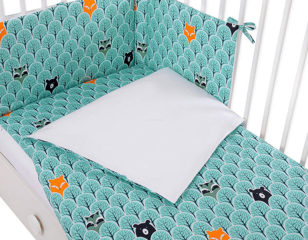 Pussilakanasetti Vauvalle - 135X100cm - Mint Forest