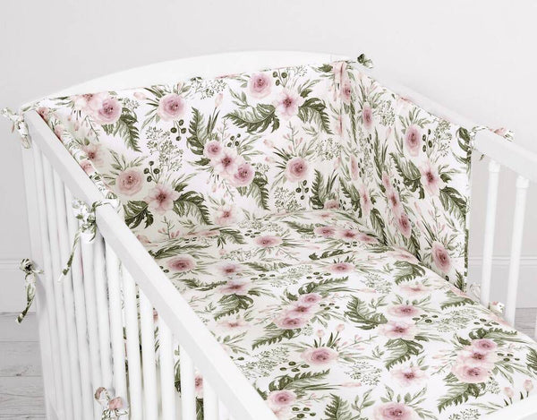 Pussilakanasetti Vauvalle - 135X100cm - Peony Flower Pink