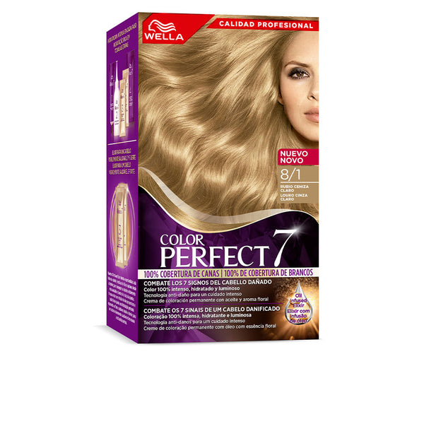 Wella color perfect 7 100% harmaan peiton #8/1-vaalea tuhkablondi 6 u - WELLA COLOR PERFECT 7