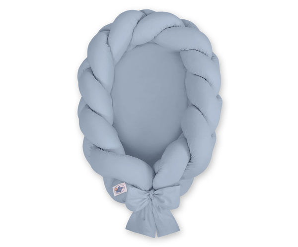 Braided baby nest 2 in 1 - pastel blue