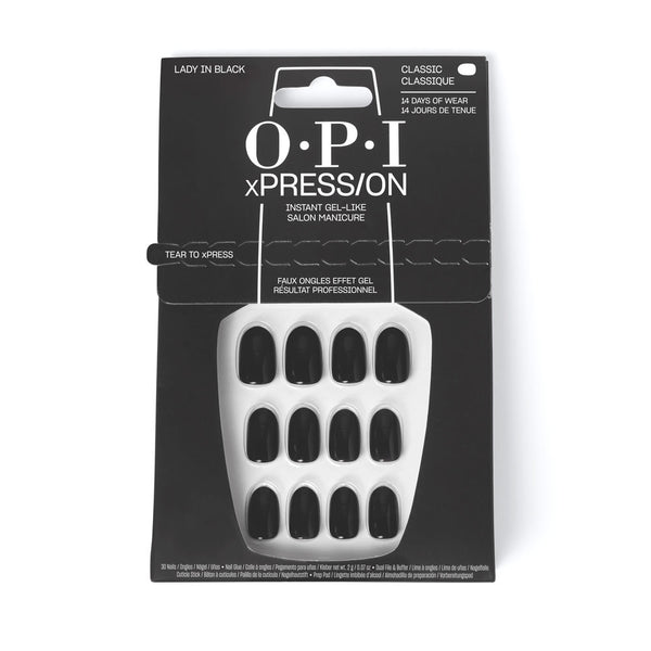 Opi Xpress/On Artificial Nails Iconic Shades #Lady In Black 30 U