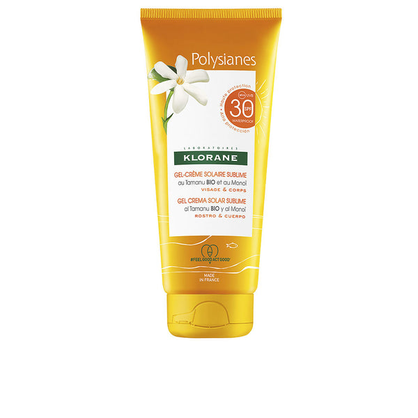 Polysianes monoï y tamanu bio aurinkogeeli kasvoille ja vartalolle spf30 200 ml - KLORANE