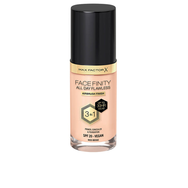 Facefinity 3in1 pohjustaja, peitevoide & meikkivoide #55-beige 30 ml - MAX FACTOR