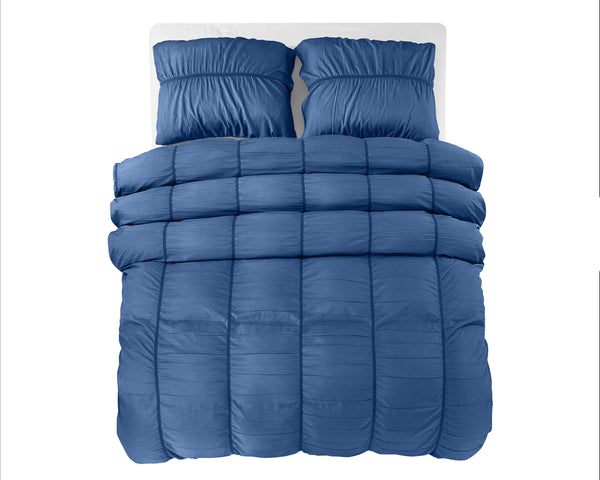 Indigo Sininen mikroperkaali pussilakanasetti Calais