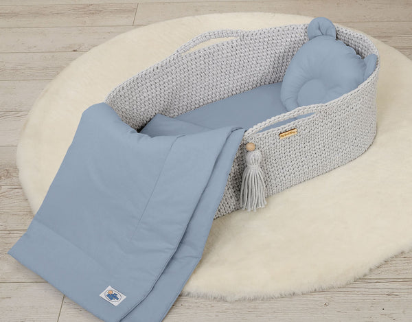 Moseskorin Peito Ja Tyyny - Teddy Bear - Pastel Blue