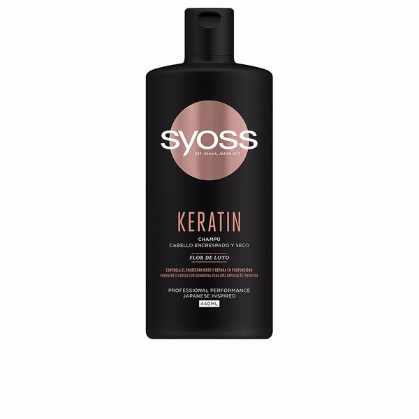 Keratin shampoo kihara ja kuiva hiukset 440 ml - SYOSS