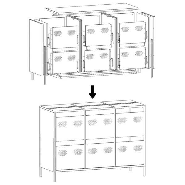 Antrasiitti senkki Lcian 101,5x39x73,5cm (kylmävalssattu teräs)