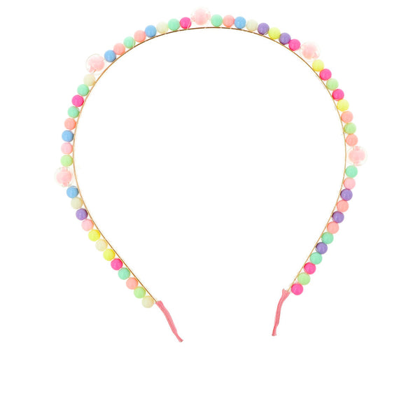 Diadema metal värillisten helmirykelmien kanssa 13 x 15,5 cm 1 kpl - INCA