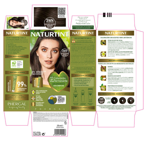 Naturtint Ammonia-Free Dye #3Wn-Natural Radiant Dark Brown 170 Ml