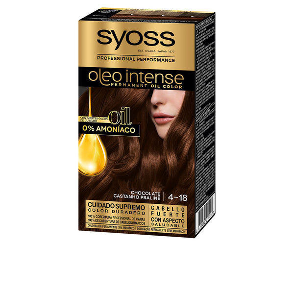Oleo intense ammoniakiton hiusväri #4.18-suklaa 5 kpl - SYOSS