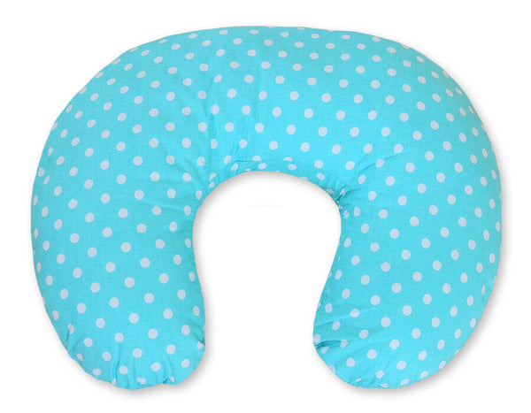Monikäyttöinen imetystyyny - irrotettava päällinen -white dots on turquoise