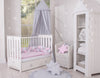 Pinnasänky 120X60cm - Wooden Baby Cot 120X60cm Lorenzo Iii White/Grey