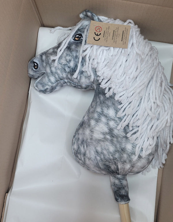 Premium Keppihevonen / Hobby Horse - Dapple grey with white A3