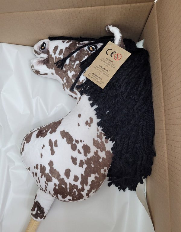 Premium Keppihevonen / Hobby Horse - Brown leopard with black A3