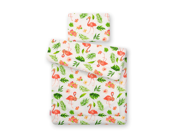 Vaauvan Peitto Ja Tyyny - Newborn - 75X100cm - Coral Flamingos