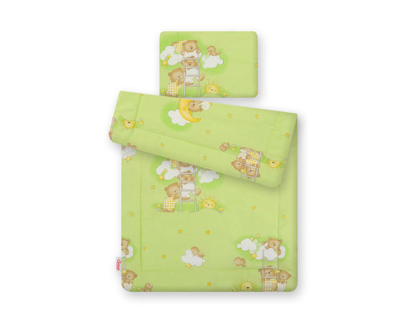 Vaauvan Peitto Ja Tyyny - Newborn - 75X100cm - Teddy bears on ladders green