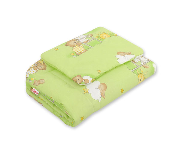 Vaauvan Peitto Ja Tyyny - Newborn - 75X100cm - Teddy bears on ladders green