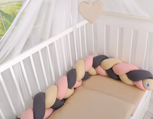 Sängyn letti reunapehmuste - Antrasiitti - Vaaleanpunainen