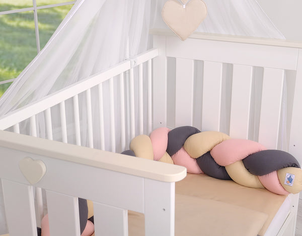 Sängyn letti reunapehmuste - Antrasiitti - Vaaleanpunainen