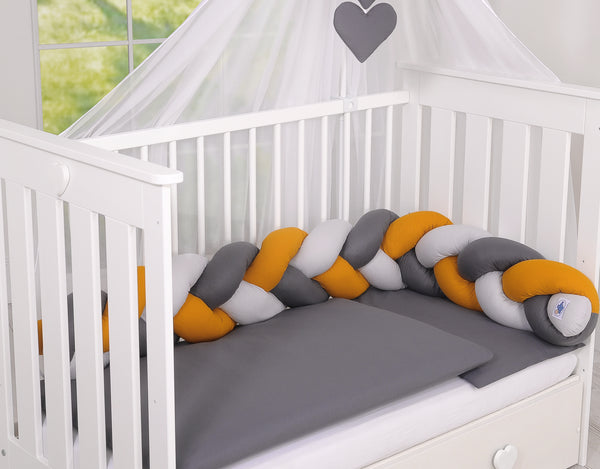 Sängyn letti reunapehmuste - Hunaja - Antrasiitti