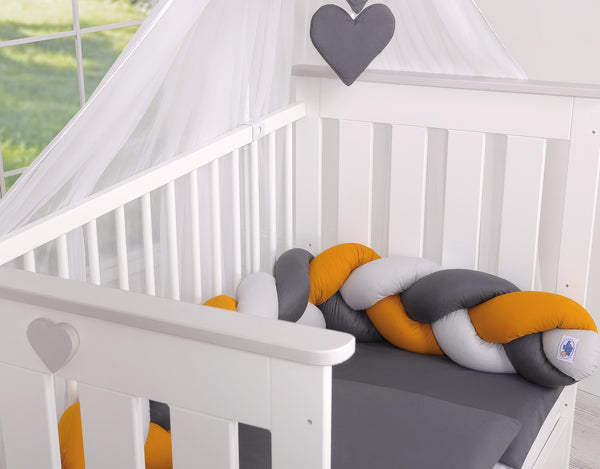 Sängyn letti reunapehmuste - Hunaja - Antrasiitti