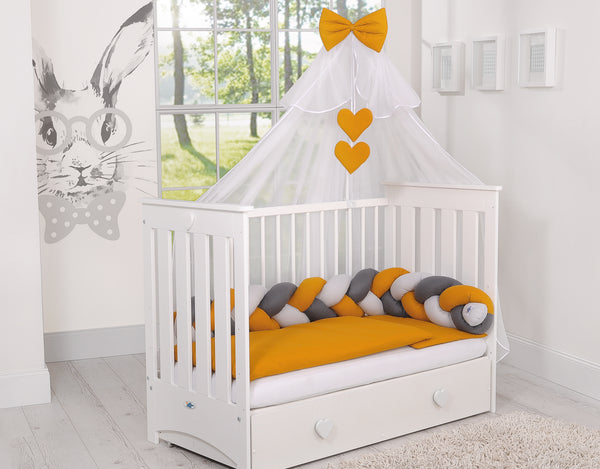 Sängyn letti reunapehmuste - Hunaja - Antrasiitti