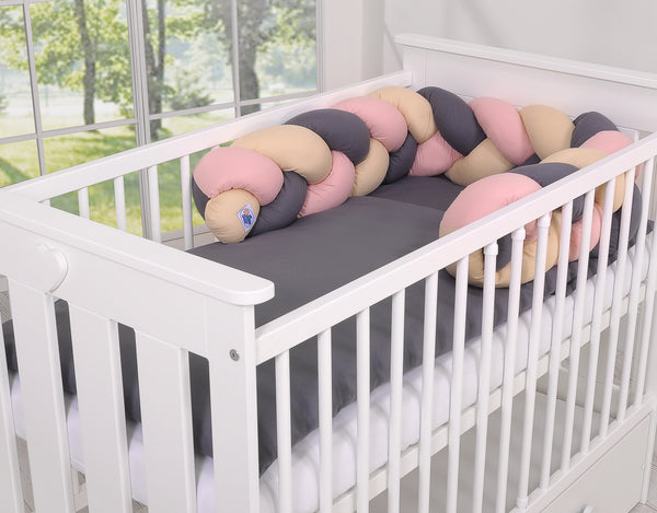 Sängyn letti reunapehmuste - Antrasiitti - Vaaleanpunainen