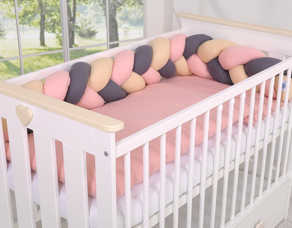 Sängyn letti reunapehmuste - Antrasiitti - Vaaleanpunainen