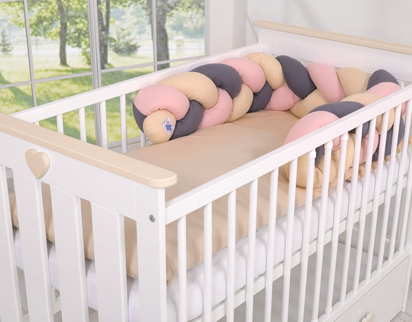 Sängyn letti reunapehmuste - Antrasiitti - Vaaleanpunainen