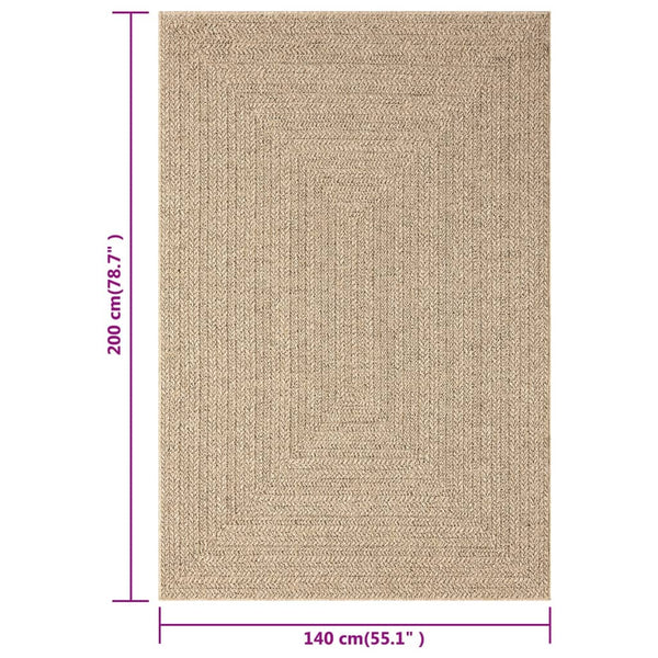 Juuttityylinen matto 140x200 cm sisä- ja ulkokäyttöön