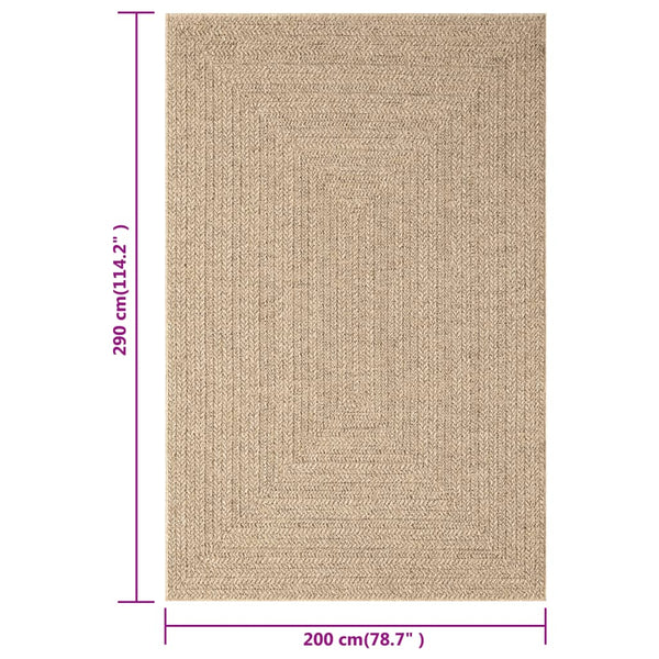 Juuttityylinen matto 200x290 cm sisä- ja ulkokäyttöön