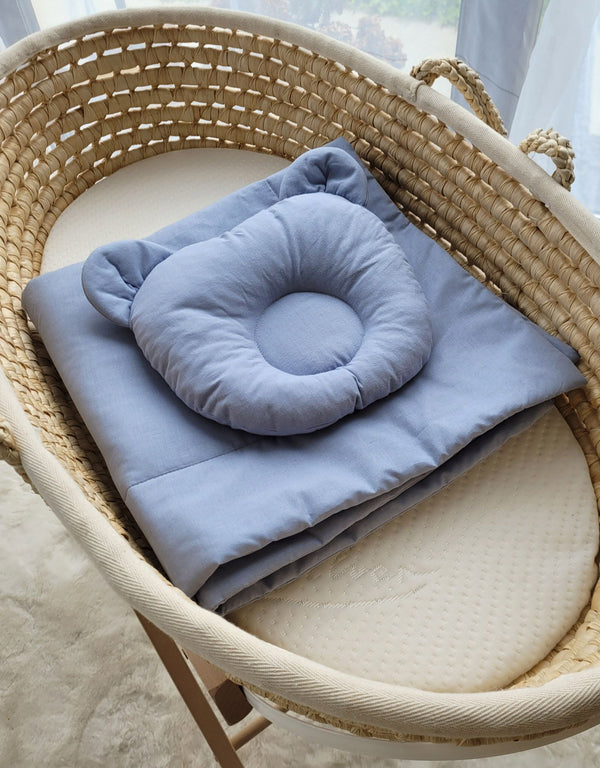 Moseskorin Peito Ja Tyyny - Teddy Bear - Pastel Blue