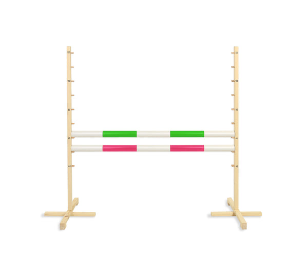 Keppihevosen este 120cm kahdella tangolla - Green and pink