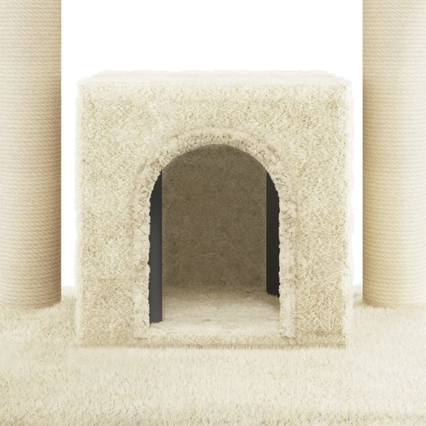 Kissan kiipeilypuu sisal- raapimispylväillä kerma 110 cm