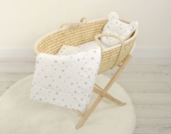 Vauvan Peitto Ja Tyyny - Puuvilla - Teddy Bear - Mini Gray Stars