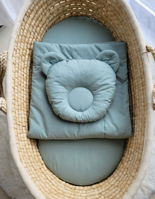 Moseskorin Peito Ja Tyyny - Teddy Bear - Pastel Green