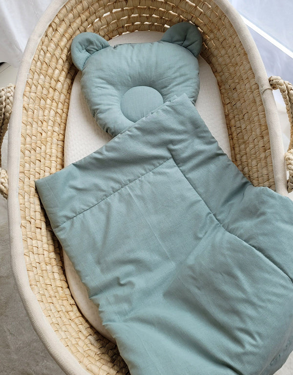 Moseskorin Peito Ja Tyyny - Teddy Bear - Pastel Green