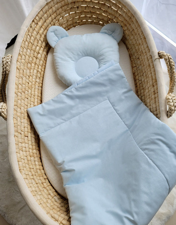 Moseskorin Peito Ja Tyyny - Teddy Bear - Blue