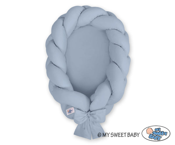 Braided baby nest 2 in 1 - pastel blue