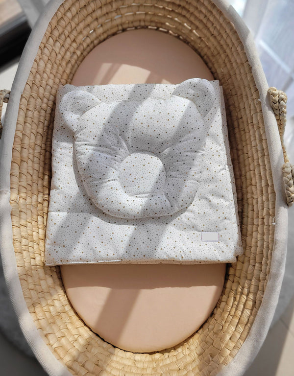 Vauvan Peitto Ja Tyyny - Puuvilla - Teddy Bear - Mini Gold Stars